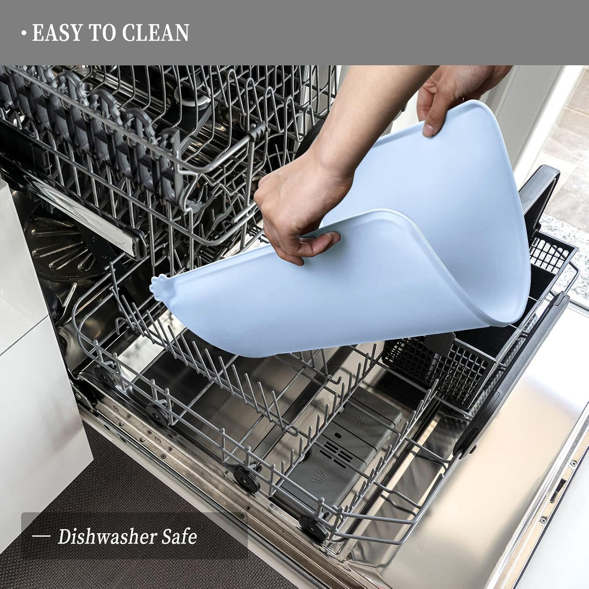 Waterproof Pet Feeding Mat with High Raised Edges, Heavier and Thicker Placemats for Cat Dog Water