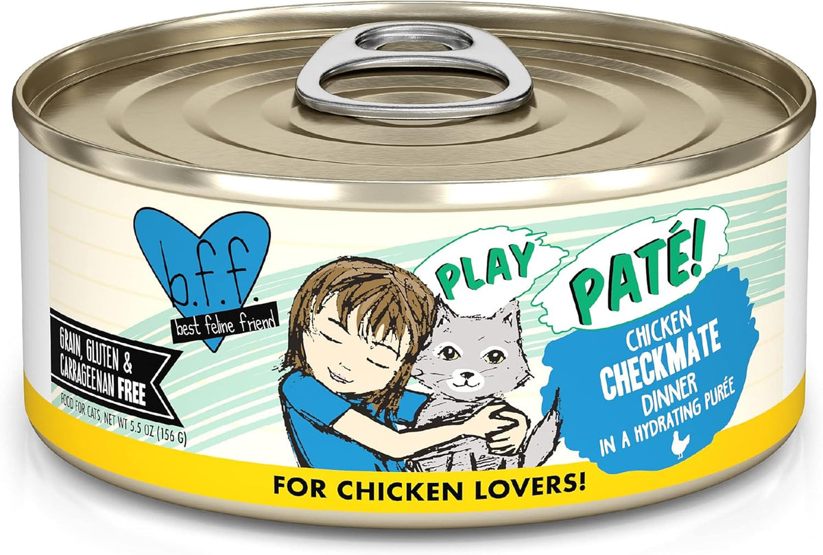 Weruva B.F.F. Play - Best Feline Friend Paté Lovers, Aw Yeah!, Chicken Checkmate with Chicken