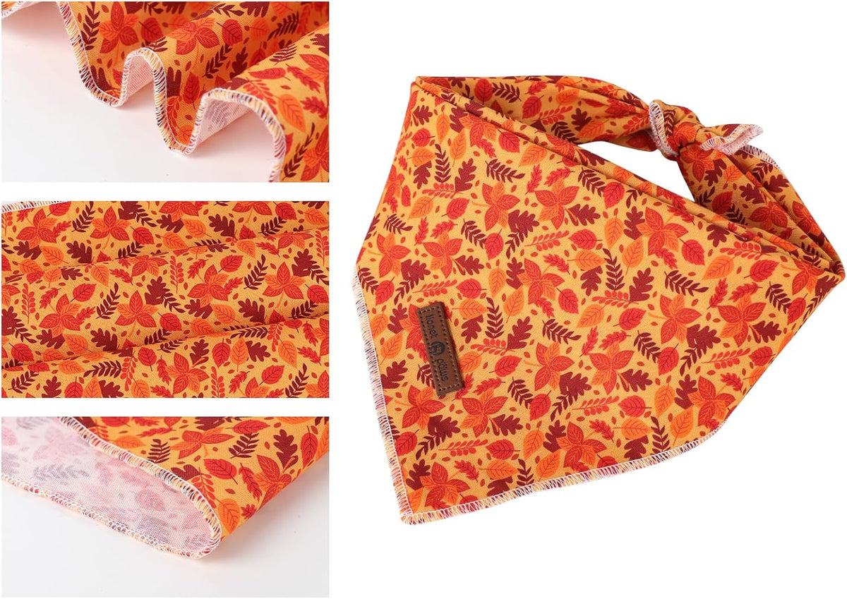 Lionet Paws Fall Dog Bandana for Small Medium Large Dogs, Cat Dog Kerchief Washable Dog Triangle