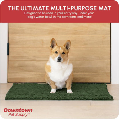 My Doggy Place Medium Chive Microfiber Dog Mat, 31" x 20", Rubber Backed, Absorbent, Quick Drying