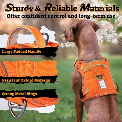 rabbitgoo Dog Harness Medium Sized No Pull, Tactical Service Pet Vest with Molle and Control