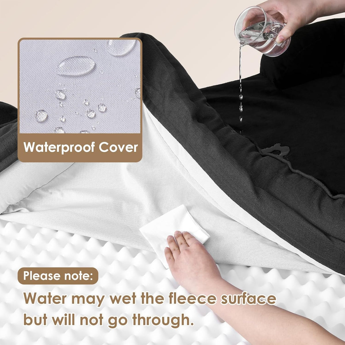 EHEYCIGA Orthopedic Dog Bed for Small Dogs, Waterproof Memory Foam Small Dog Beds with Sides