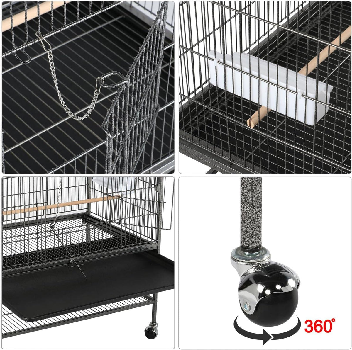 Yaheetech 60.5inch Extra Large Bird Cage Metal Parrot Cage Flight Cage for Cockatiels African Grey
