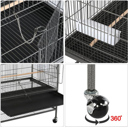 Yaheetech 60.5inch Extra Large Bird Cage Metal Parrot Cage Flight Cage for Cockatiels African Grey