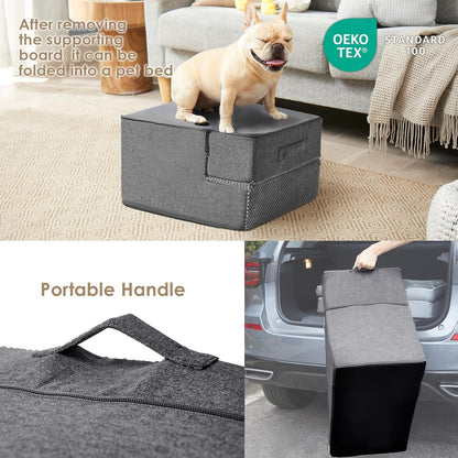 EHEYCIGA Dog Stairs for Small Dogs 13.5" H, 3-Step Dog Steps for Couch Sofa and Chair, Pet Steps