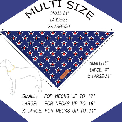 Realeaf American Flag Dog Bandanas 2 Pack, Triangle Reversible 4th of July Pet Scarf for Boy and