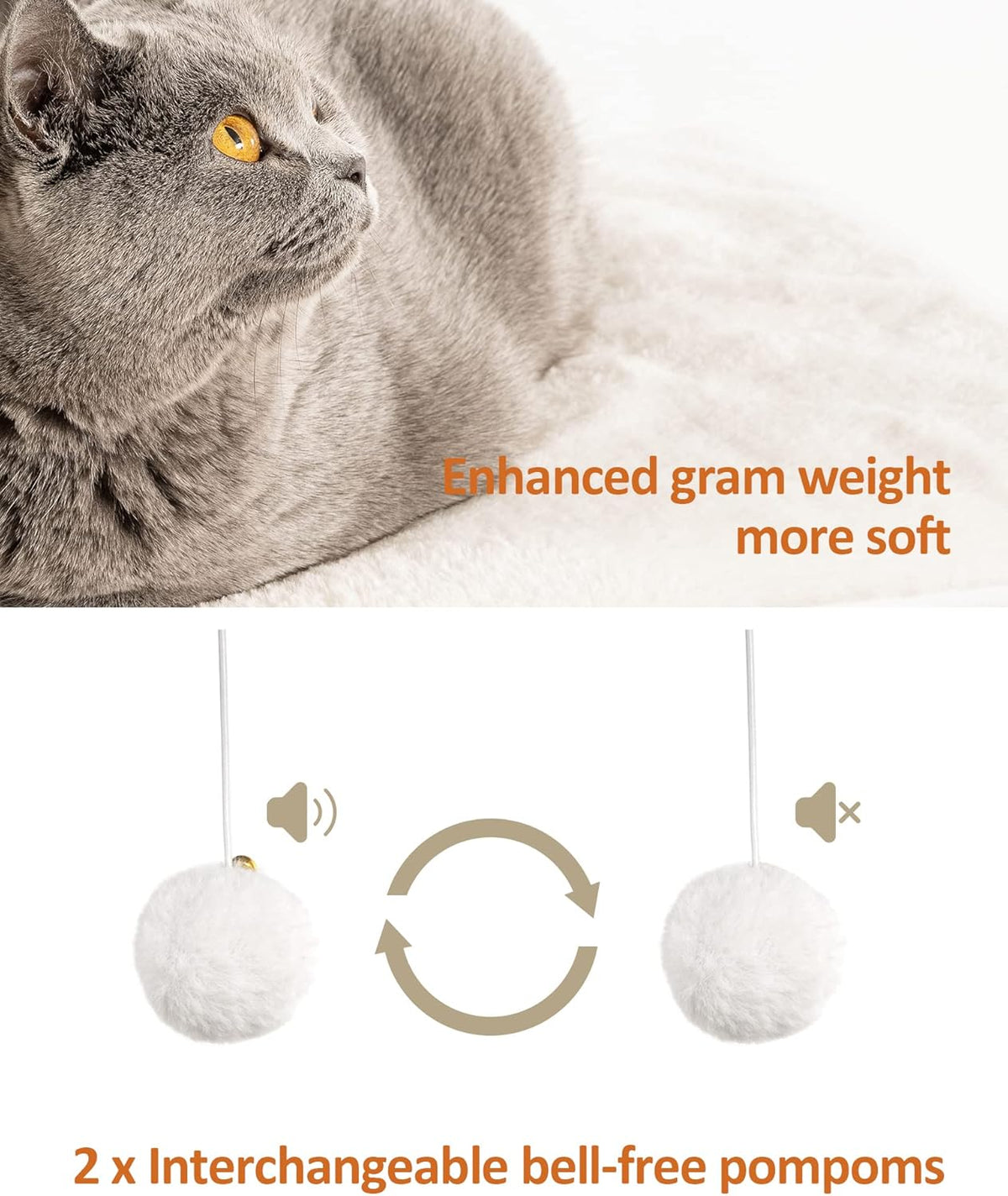 FourFurPets 43.8in 3-Tier Modern Cat Tree Tower Condo, Cat Scratch Posts for Indoor Cats, Big