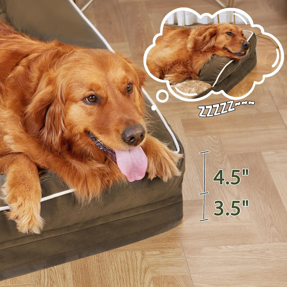 Orthopedic Dog Beds for Large Dogs, Waterproof Dog Beds, Egg-Crate Foam Dogs Couch Beds, Comfy