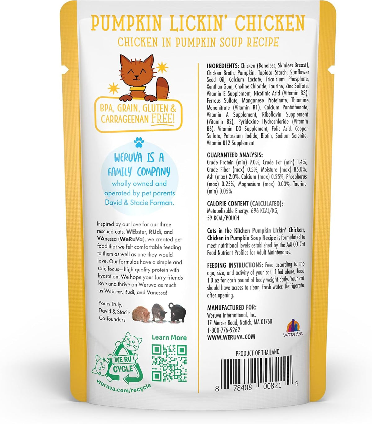 Weruva Cats in The Kitchen, Pumpkin Lickin' Chicken with Chicken Breast in Pumpkin Soup Cat Food