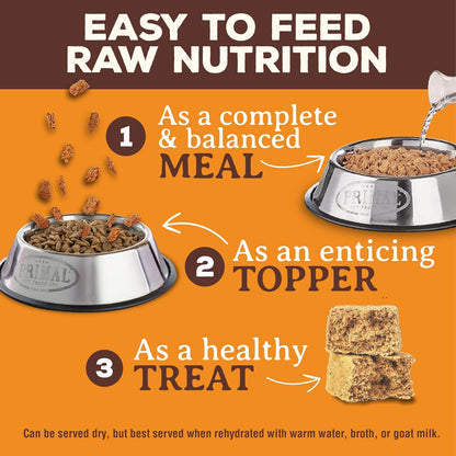 Primal Freeze Dried Raw Dog Food Nuggets, Beef, Complete & Balanced Meal, Also Use as Topper or