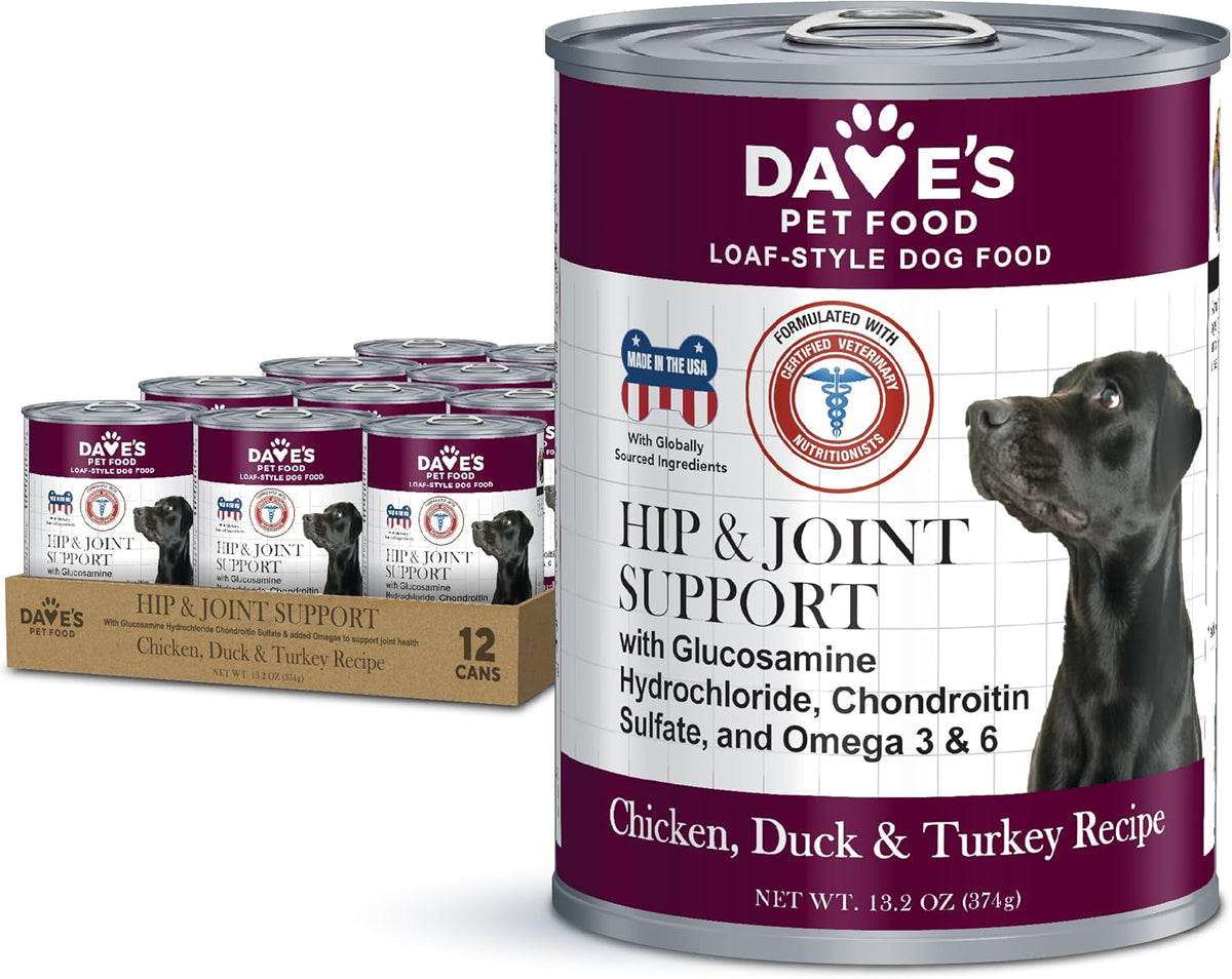 Dave's Pet Food Glucosamine Chondroitin for Dogs, Hip and Joint Support, Gluten-Free, Wet Senior