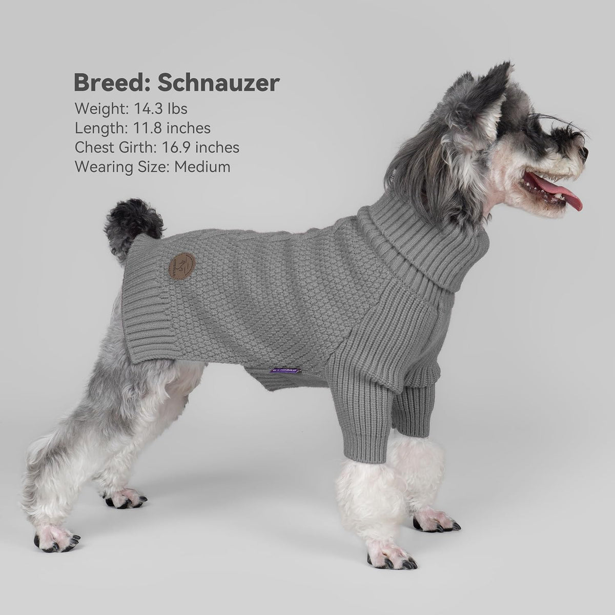 cyeollo Dog Sweater Warm Turtleneck Knitted Sweaters with Sleeve Winter Dog Clothes Sweaters for