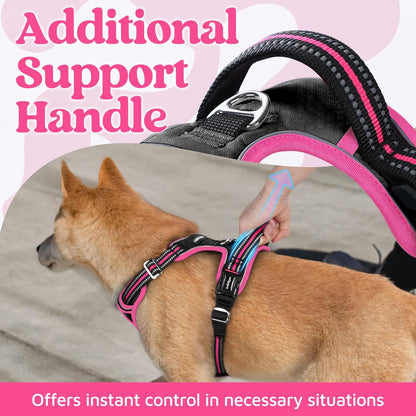 rabbitgoo Dog Harness for Large Dogs, No Pull Pet Vest with 3 Buckles, Adjustable Soft Padded Pet