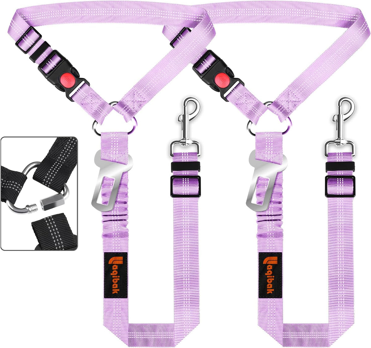Removable Dog Seat Belt Harness for Car, 3 in 1 Pet Dog Car Seatbelt Leash, Retractable Restraint
