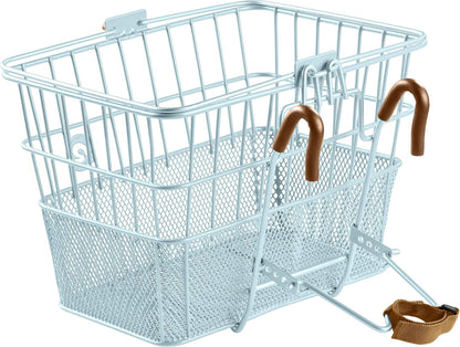 Retrospec Apollo Detachable Front Bike Basket Steel Half-Mesh with Integrated Detachable Hooks and