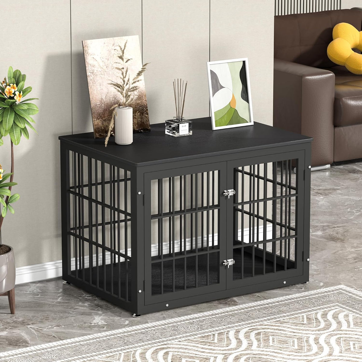 42 Inch Heavy Duty Dog Crate Furniture for Large and Medium Dogs, Decorative Pet House End Table