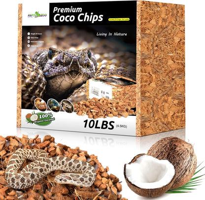 REPTI ZOO 72 Quart Reptiles Coconut Chip Substrate, Coco Husk Reptiles Bedding for Ball Python