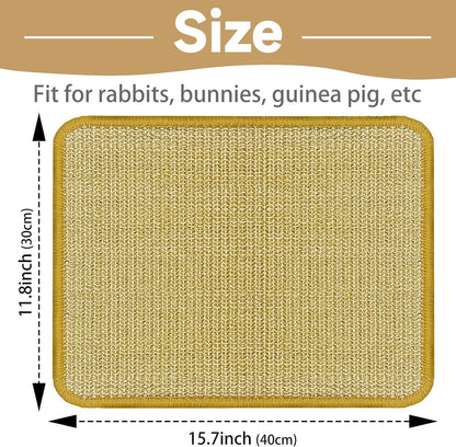 DYAUS Bunny Scratch Pad, Natural Sisal Rabbit Scratching Mat for Claws and Teeth Care, Indoor Bunny