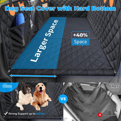 URPOWER Back Seat Extender for Dogs - Hard Bottom Dog Car Seat Cover Holds 400 lbs, Waterproof Dog