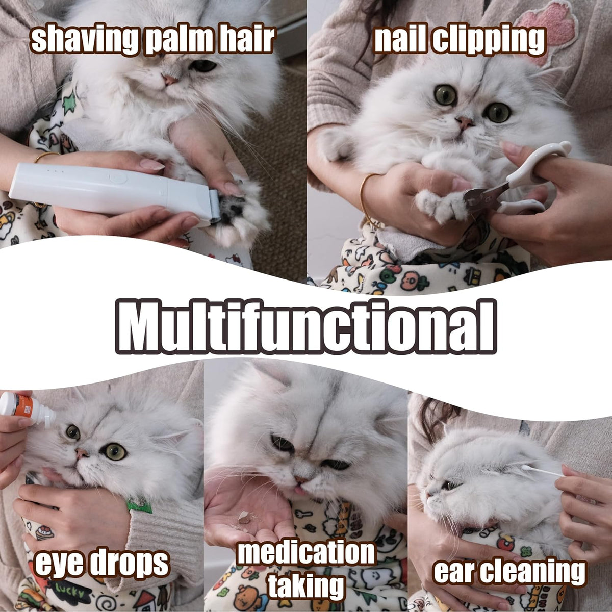 27.6" Cat Grooming Wrap Cat Wrap for Cutting Nails Cat Restraint for Nail Clipping Cat Swaddle Wrap