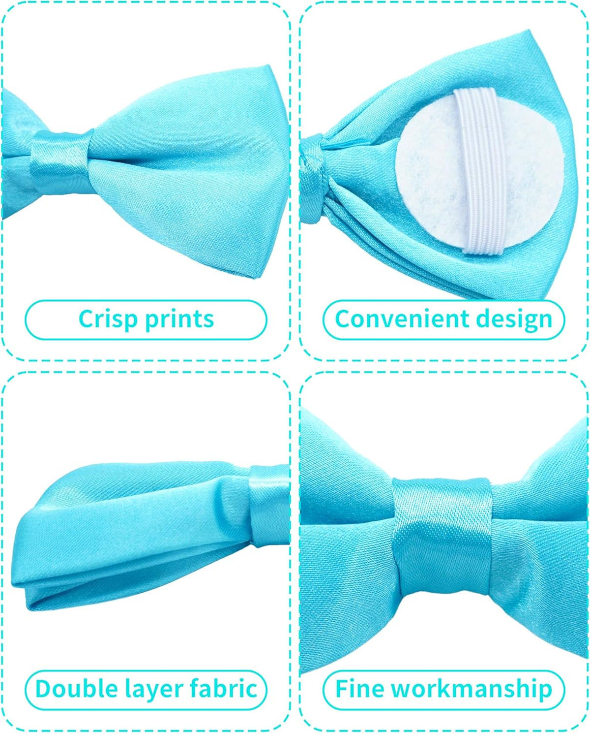 PET SHOW 12 Pack Plain Large Dogs Collar Embellishment Attachment Bow Ties for Medium Large Dogs