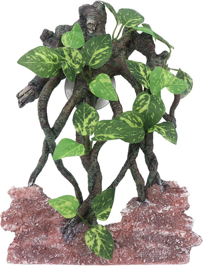 AQUA KT Reptile Terrarium Climb Corner Tree Branch Rock Background Decoration with Suction Cup for