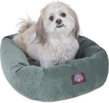 Majestic Pet 24 Inch Micro Velvet Calming Dog Bed Washable 24x19x7 (inch) – Cozy Soft Round Donut