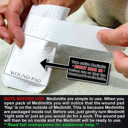 Medimitt Paw Bandages for Dogs, Cats and Pets – Stretchy Medical Booties, First Aid for Paws – Non