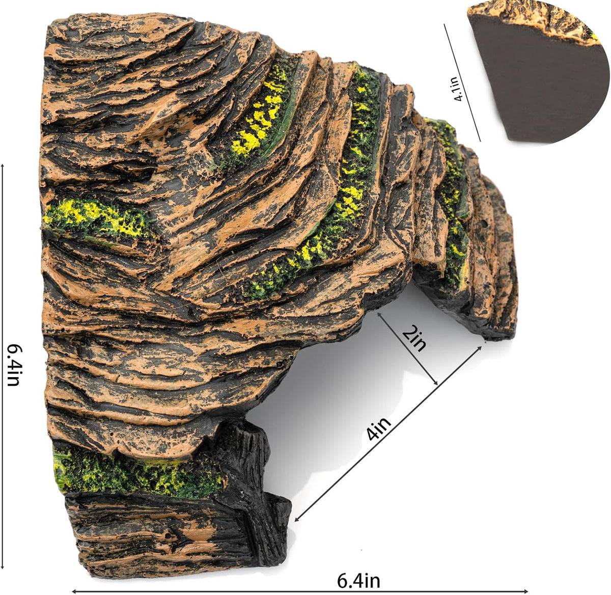 Reptile Hide Cave - Naturalistic Terrarium Décor for Reptiles and Amphibians, Safe & Comfortable