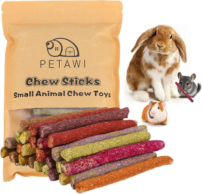 70PCS Rabbit Chew Sticks, Bunny Guinea Pig Toys for Teeth Natural Timothy Hay Sticks for Rabbit