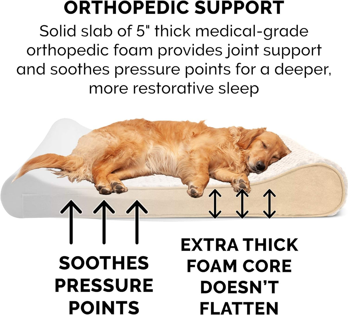 Furhaven Orthopedic Dog Bed for Extra Large Dogs w/ Removable Washable Cover, For Dogs Up to 180