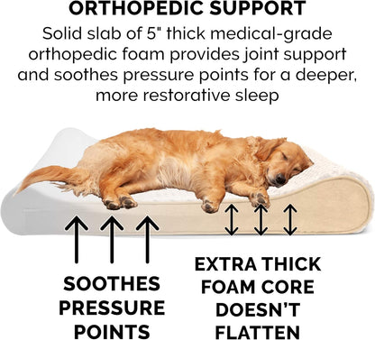 Furhaven Orthopedic Dog Bed for Large/Medium Dogs w/ Removable Washable Cover, For Dogs Up to 38