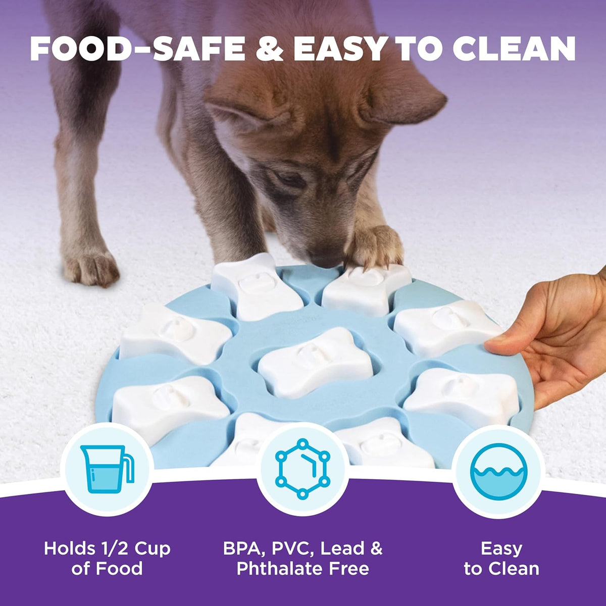 Outward Hound by Nina Ottosson Puppy Smart Treat Puzzle Enrichment Toy, Level 1 Beginner, Blue