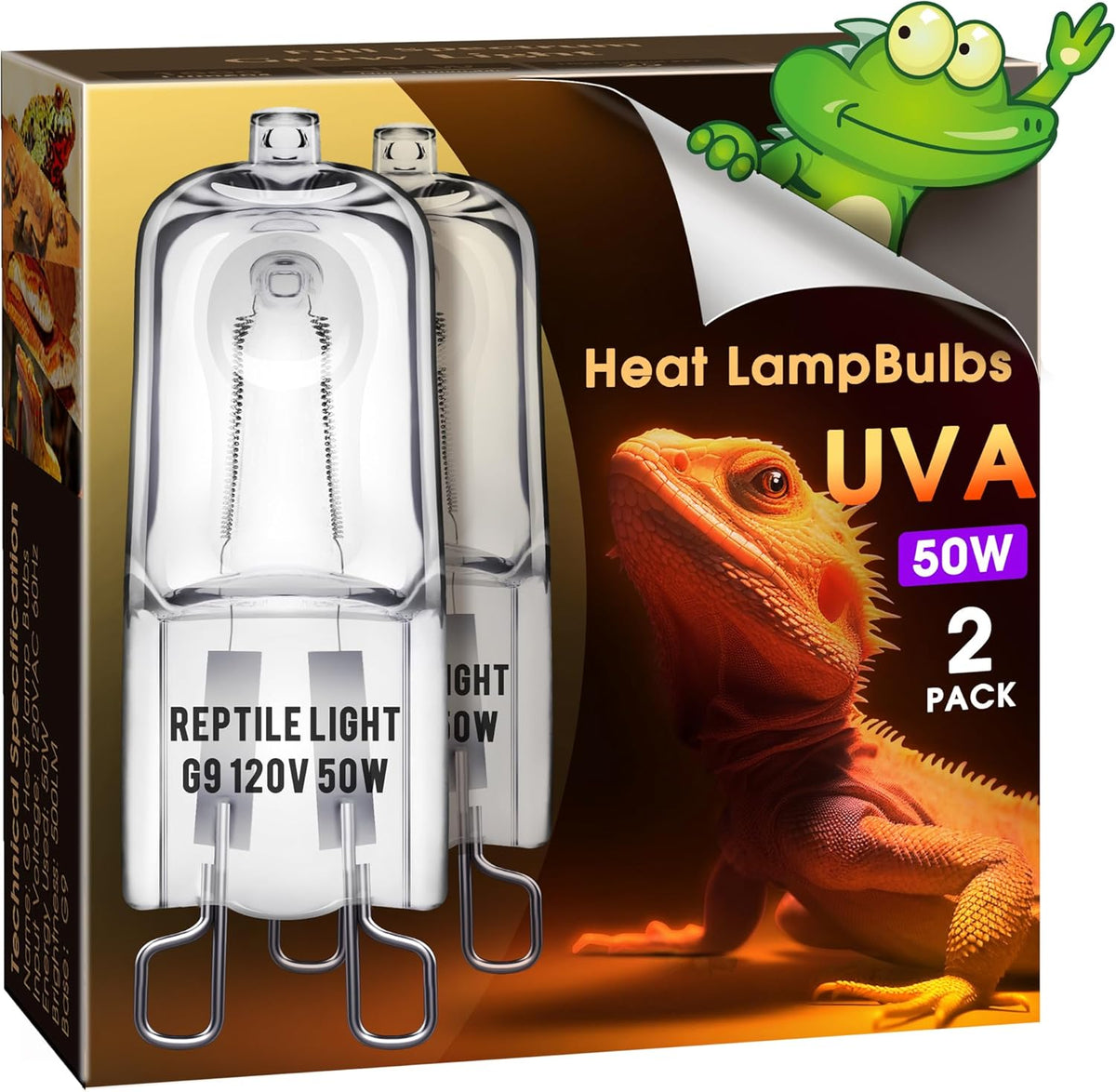 Briignite G9 Heat Lamp Bulbs for Reptile, Mini Reptile Light, Dimmable G9 Mini Heat Bulb Warm White