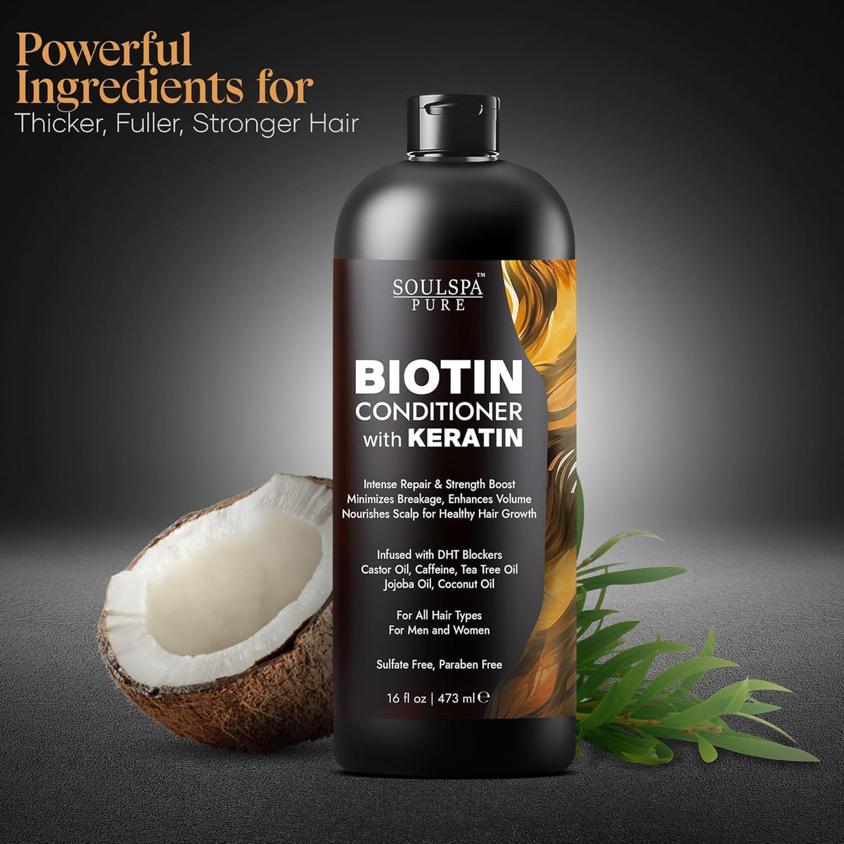 Biotin Conditioner with Keratin - Intense Repair & Strength Boost Formula - Nourishes Scalp for