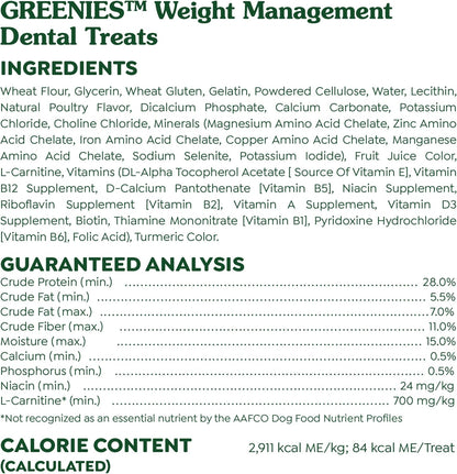 Greenies Weight Management Regular Dog Dental Chews Weight Control Dog Treats, 27 oz. Pack (27