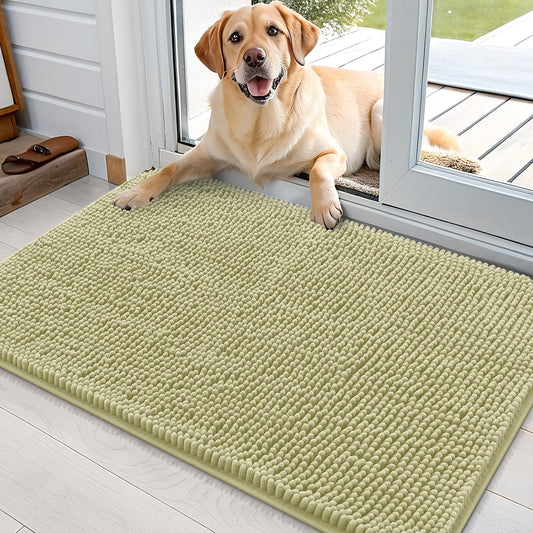 OLANLY Dog Door Mat for Muddy Paws 36x24, Absorbs Moisture and Dirt, Absorbent Non-Slip Washable
