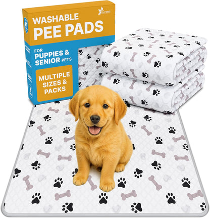 GREEN LIFESTYLE Washable Pee Pads for Dogs - Waterproof Reusable Puppy Pads with Anti-Slip Backing
