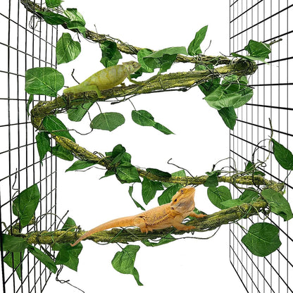 VCEPJH Large Reptile Vines Thick Terrarium Plants 118 Inches Long Flexible Climbing Branch Snake