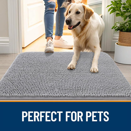 OLANLY Dog Door Mat for Muddy Paws 54x24, Absorbs Moisture and Dirt, Absorbent Non-Slip Washable