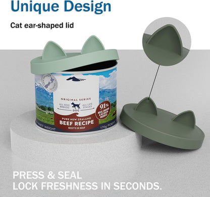 OHMO 2 Pack Pet Food Can Lids, (12.5-14oz) BPA Free Silicone Covers for Cat and Dog Food Cans
