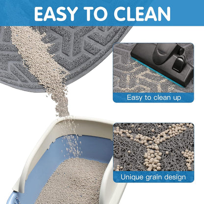 UPSKY Cat Litter Mat, Litter Trapping Mat Soft on Kitty Paws, Large Litter Box Mat 35" x 24"