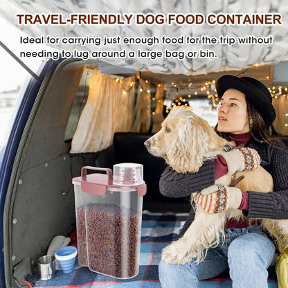 TBMax Portable Dog Food Storage Container 5 to 7 Lbs, Airtight Cat Food Container with Large Spout