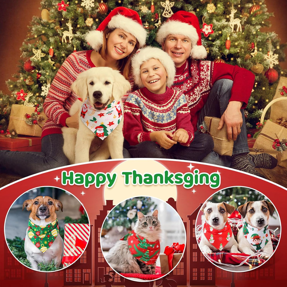 Abbylike 200 Pieces Christmas Dog Bandanas Bulk Xmas Dog Bandanas for Dogs Dog Kerchief Set Bibs