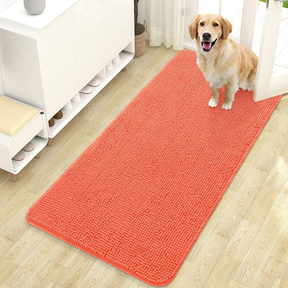 OLANLY Dog Door Mat for Muddy Paws 47x24, Absorbs Moisture and Dirt, Absorbent Non-Slip Washable