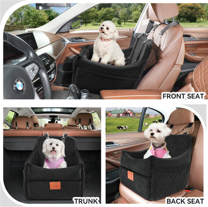 Dog Car Seat for Small/Medium Dogs, Dog Booster Car Seats with Thick Cushion for Dogs Under 35lbs