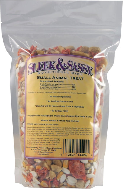SLEEK & SASSY All Natural Small Animal Treat for Guinea Pigs, Rabbits, Hamsters, Gerbils, Rats &