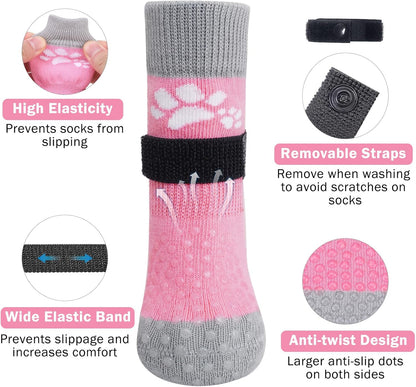 SCENEREAL Anti Slip Dog Sock to Prevent Licking Paws for Hardwood Floors, Boots & Paw Protector