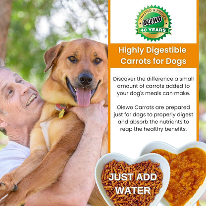 Olewo Original Carrots for Dogs – Fiber for Perfect Poop, Dehydrated Dog Food Toppers for Picky