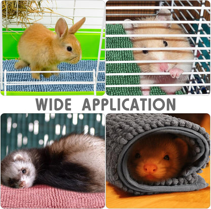 Amylove 4 Pcs Guinea Pig Cage Liner Guinea Pig Bedding Washable Fleece Pee Pads Reusable Small